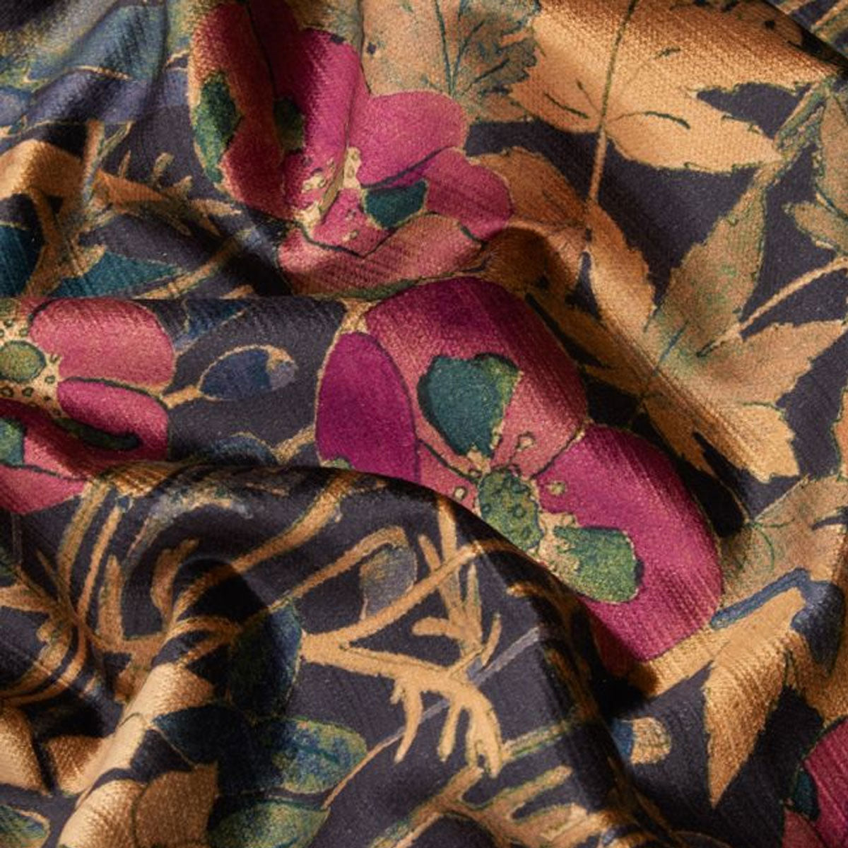 Faria Flowers Velvet Fabric - Liberty