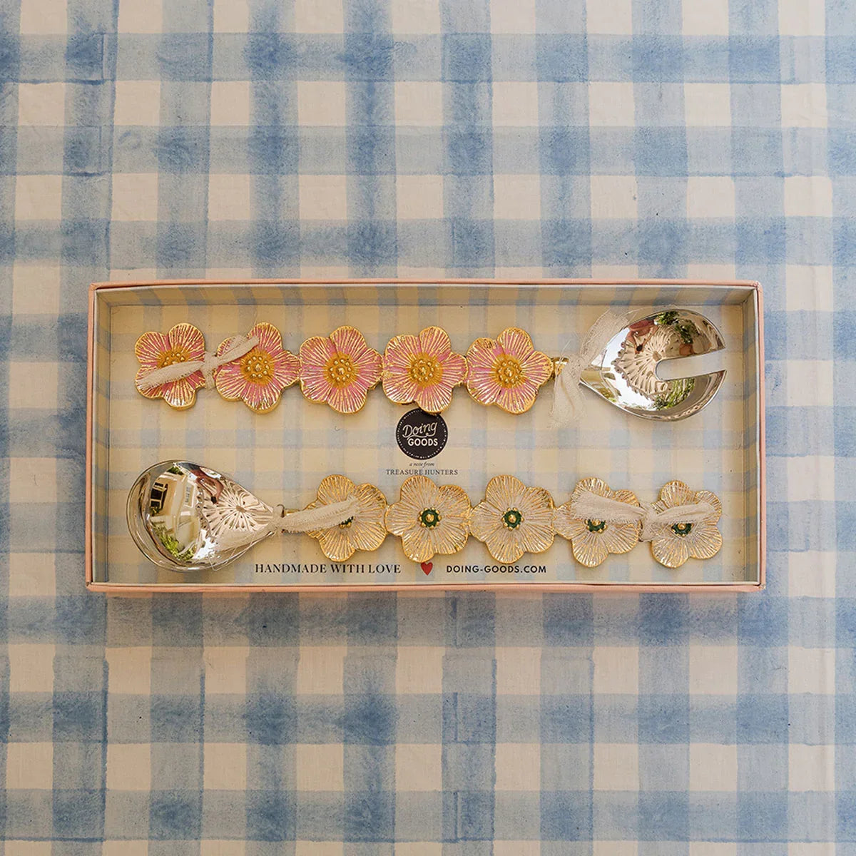 Faye Flower Salad Server Set in Giftbox - Doing Goods