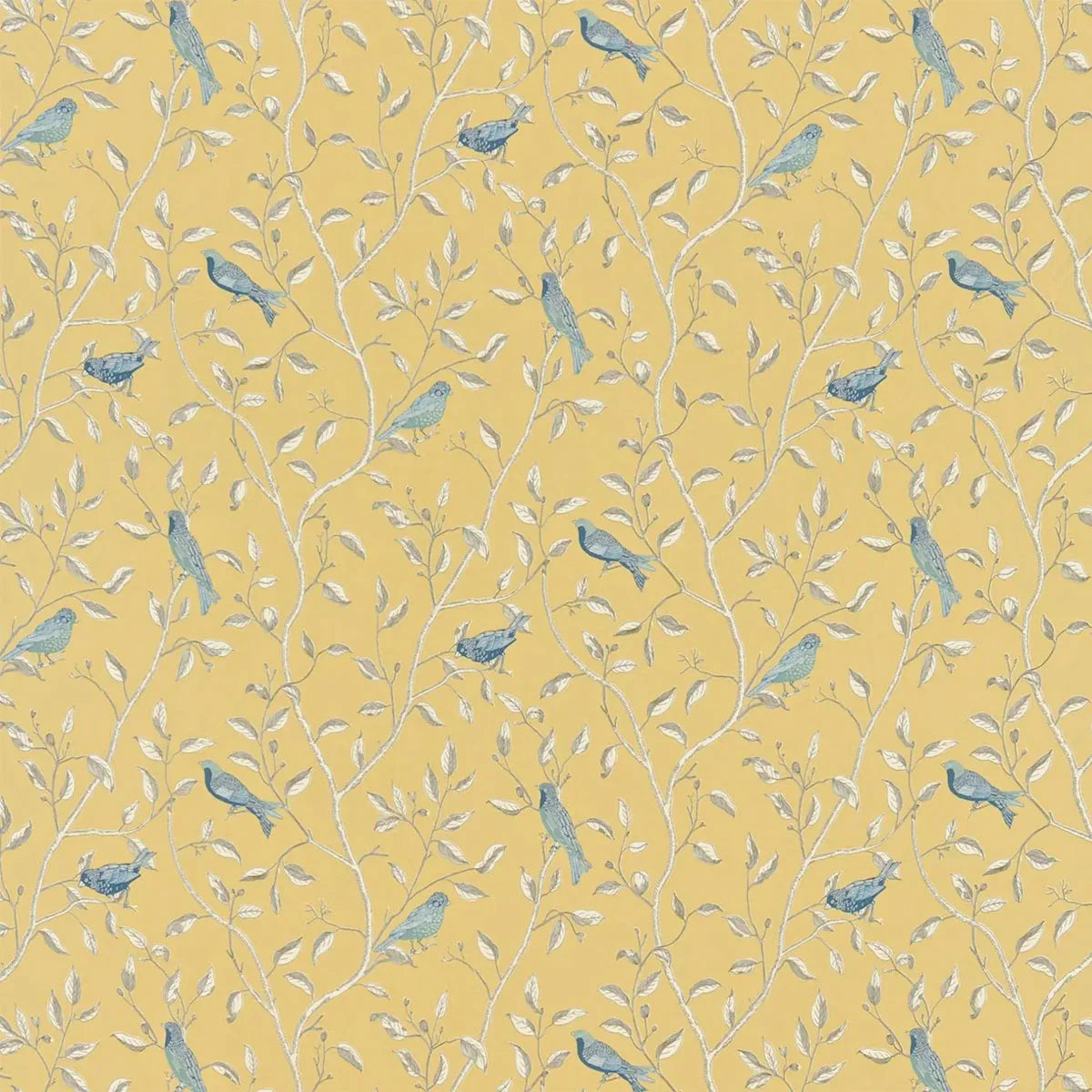 Finches Yellow Fabric - Sanderson