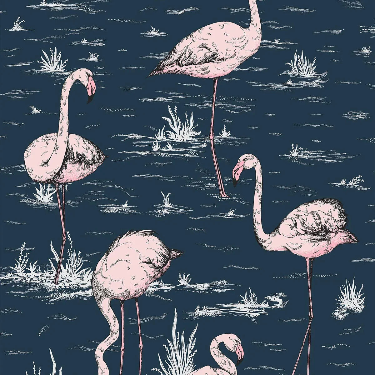 Flamingos Icons Wallpaper - Cole & Son