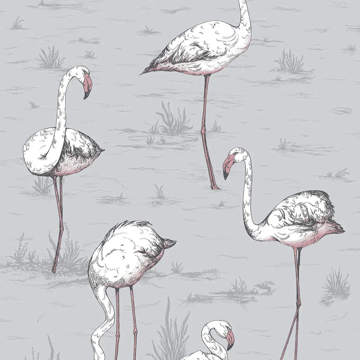 Flamingos Icons Wallpaper - Cole & Son