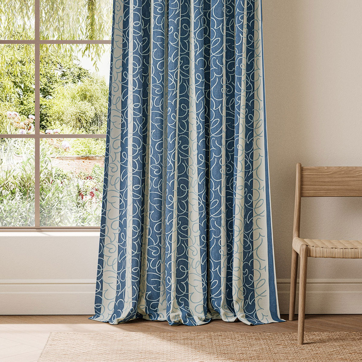 Scion Flo Stripe fabric – Denim (2)