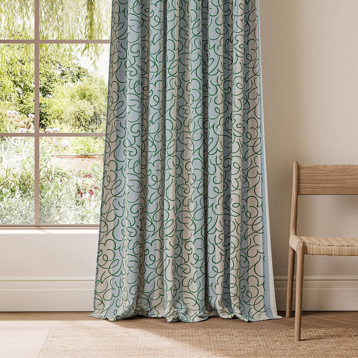 Scion Flo Stripe fabric – Mist/Jade (2)
