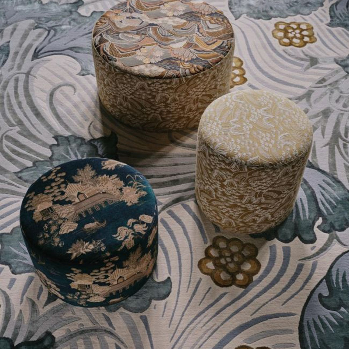 Floating Pavilion Velvet Fabric - Liberty