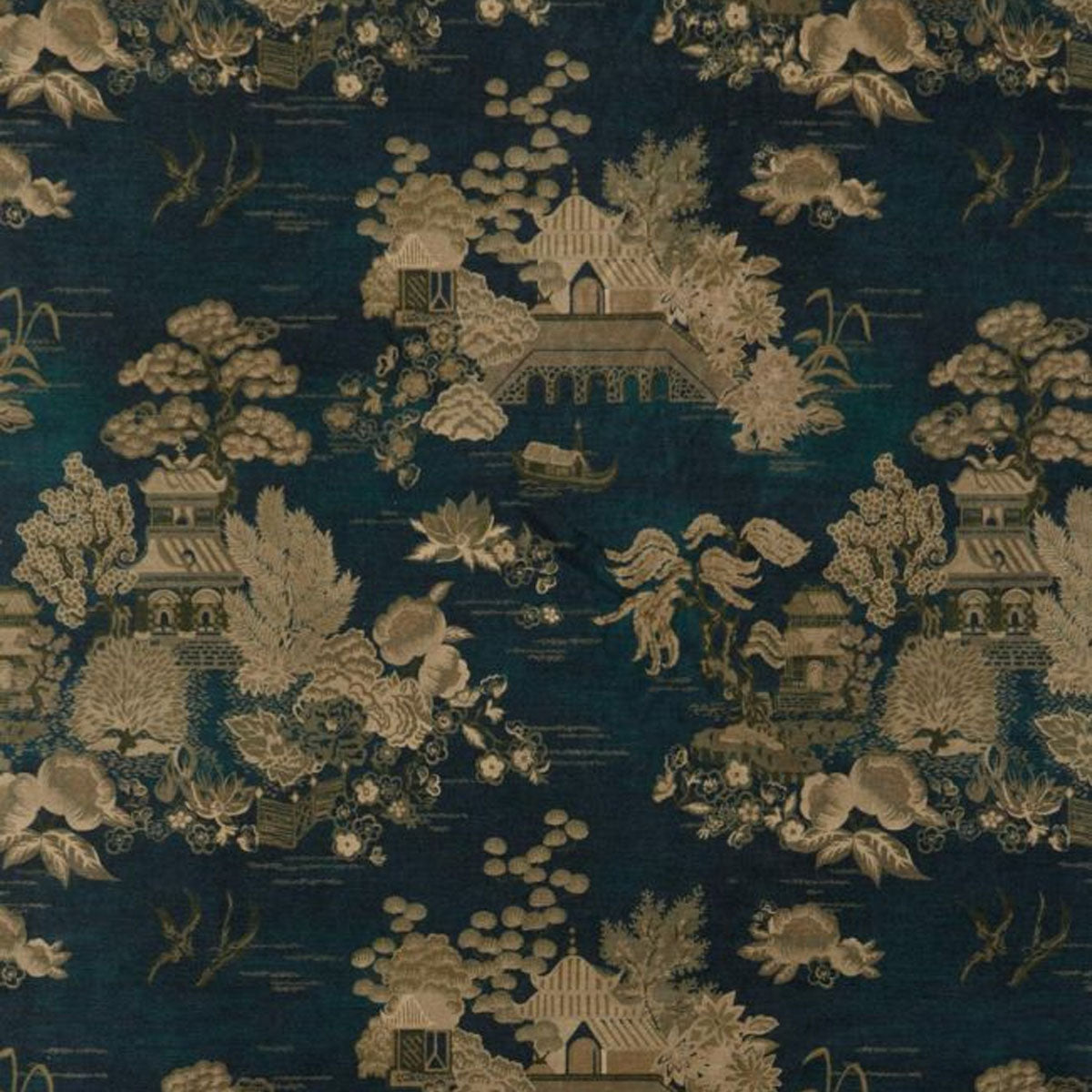 Floating Pavilion Velvet Fabric - Liberty