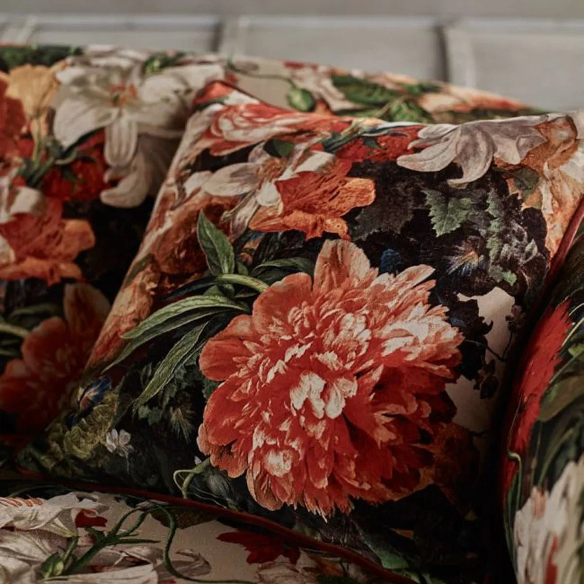 Floral Pompadour Velvet Fabric - Mulberry Home