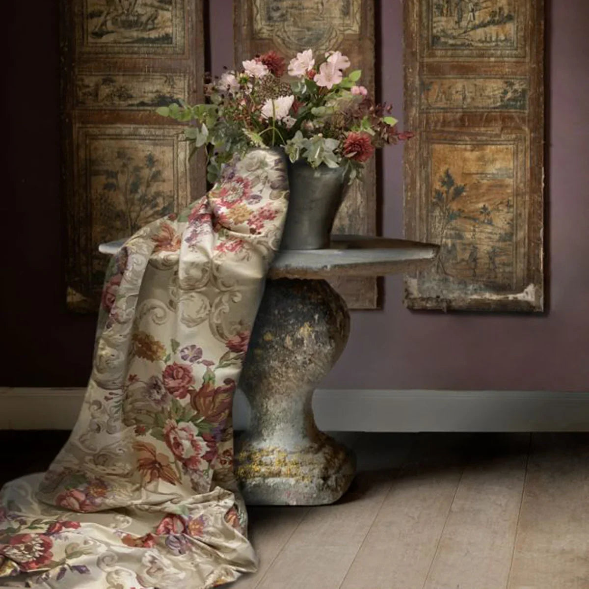 Floral Rococo Cotton Fabric - Mulberry Home