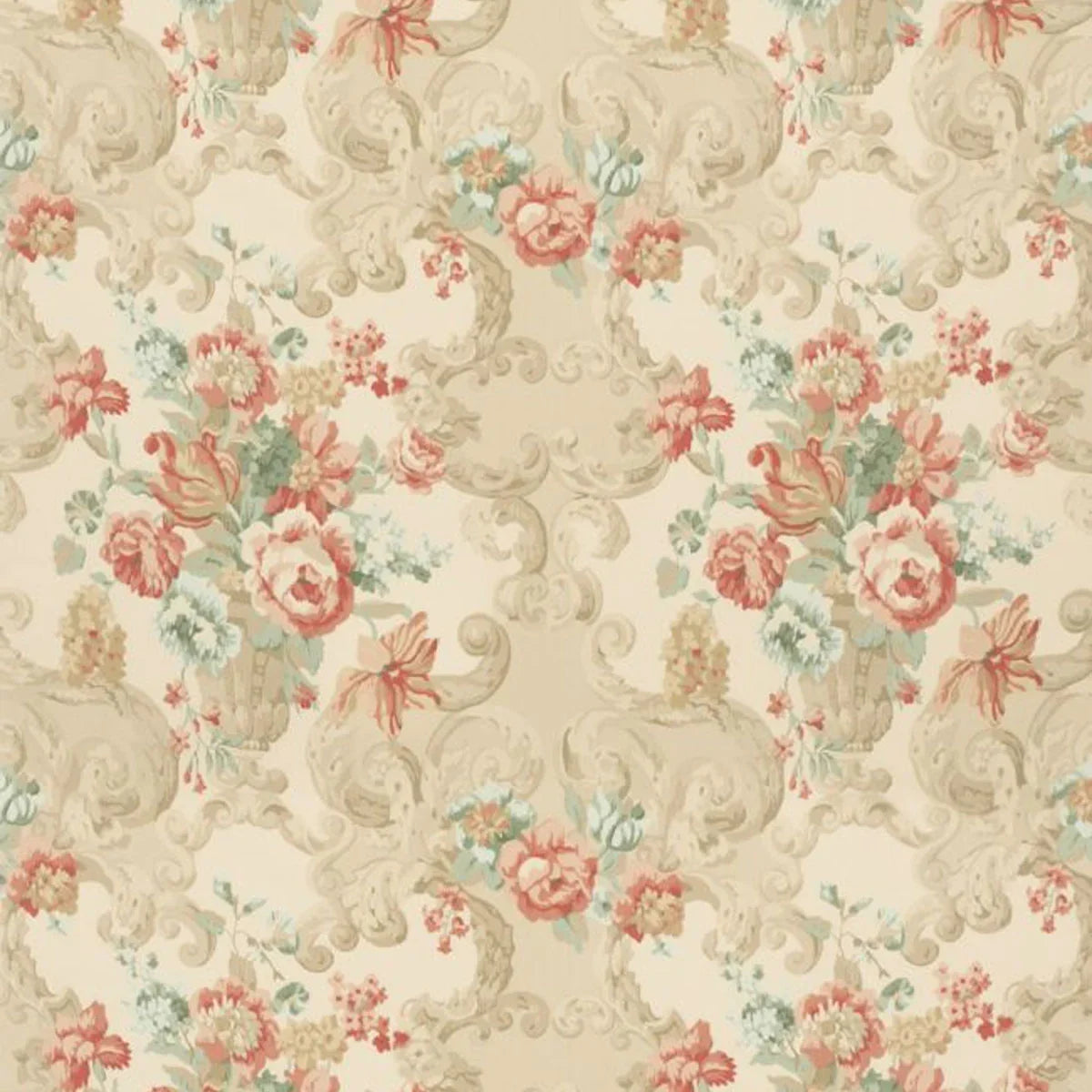 Floral Rococo Cotton Fabric - Mulberry Home