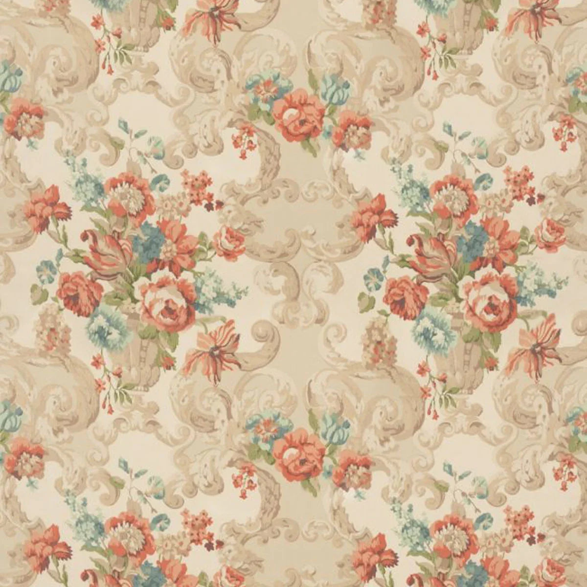 Floral Rococo Cotton Fabric - Mulberry Home