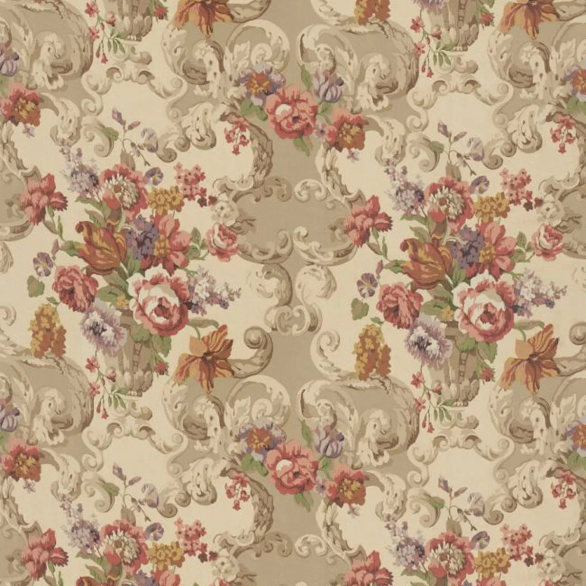 Floral Rococo Cotton Fabric - Mulberry Home