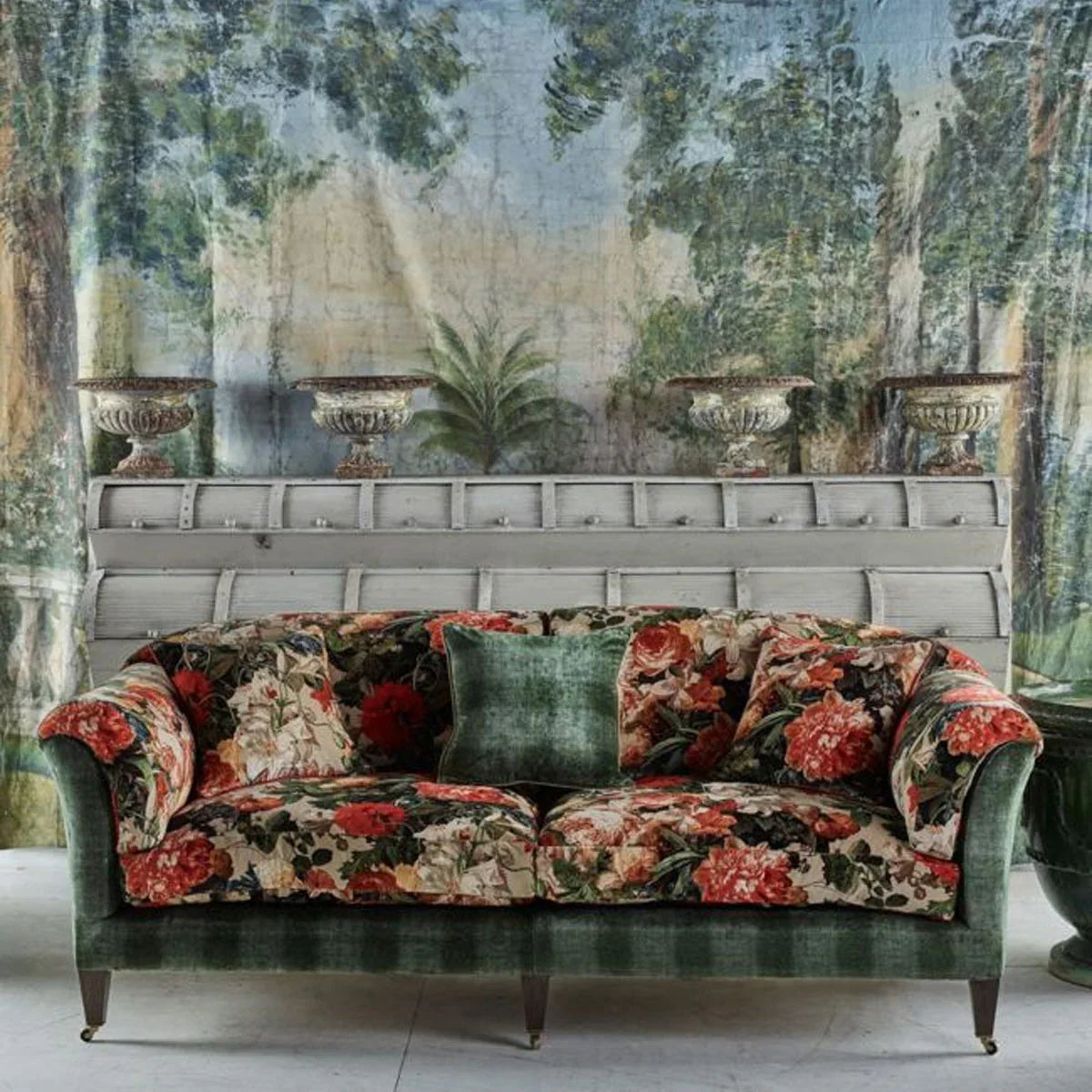 Floral Pompadour Velvet Fabric - Mulberry Home