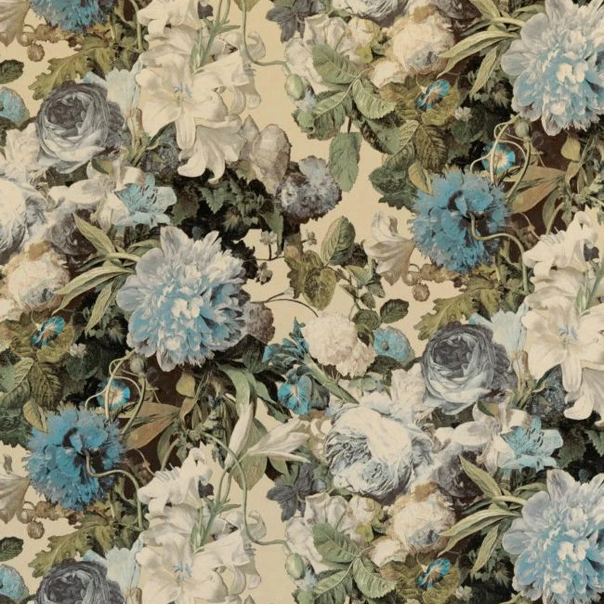 Floral Pompadour Velvet Fabric - Mulberry Home
