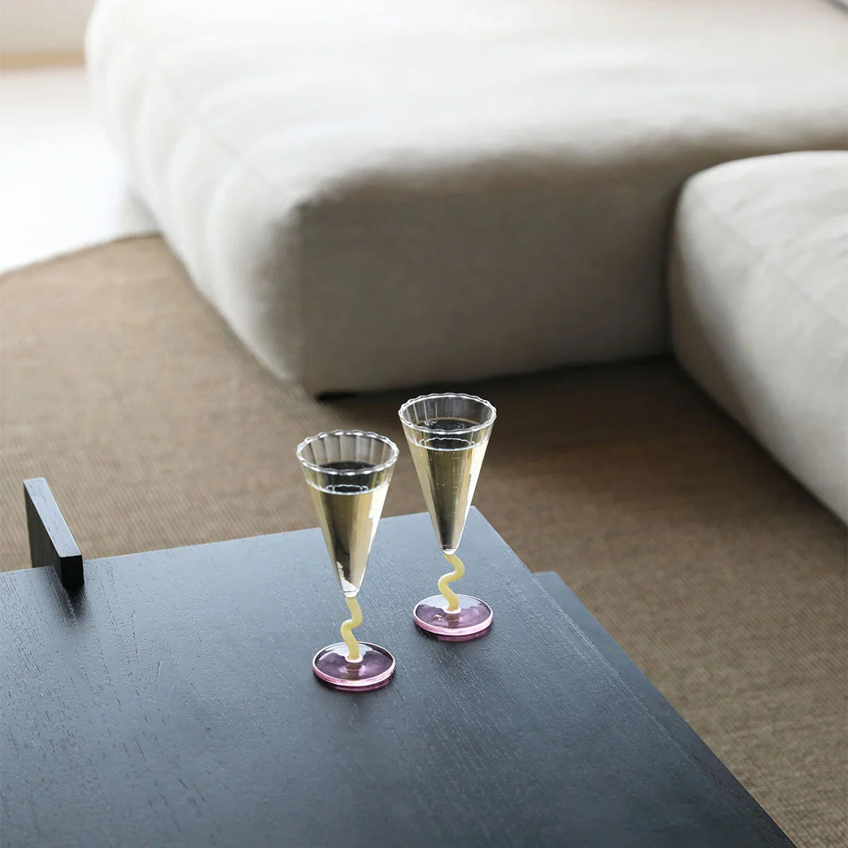 Flute Curve Caramel Set Of 2 - &Klevering