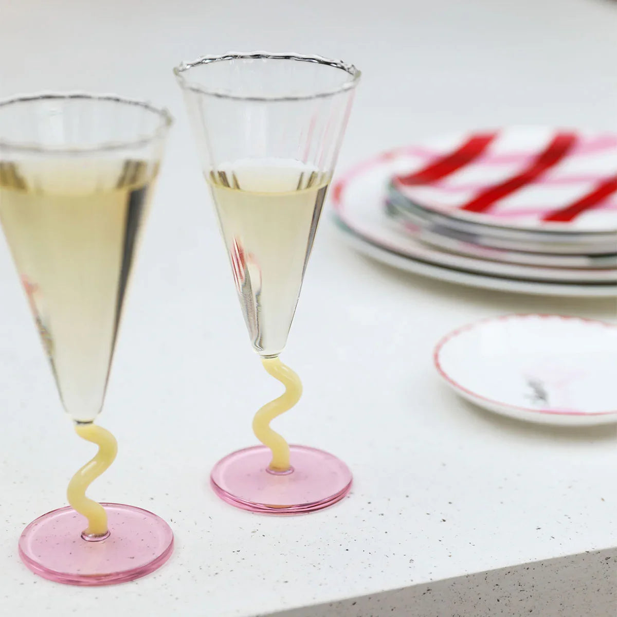 Flute Curve Caramel Set Of 2 - &Klevering