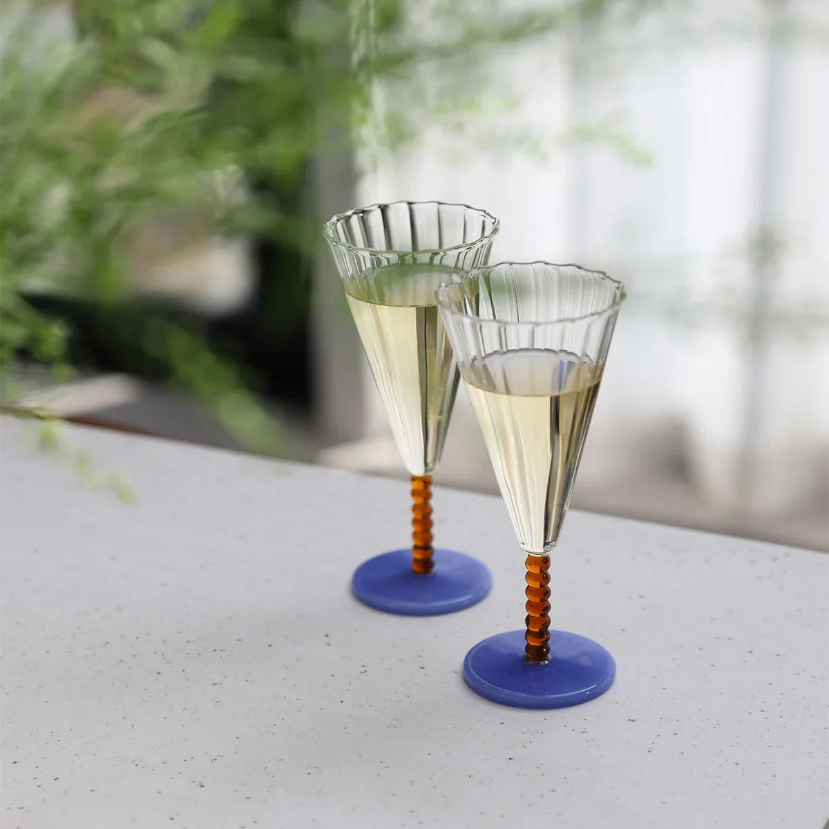 Flute Perle Amber Set Of 2 - &Klevering