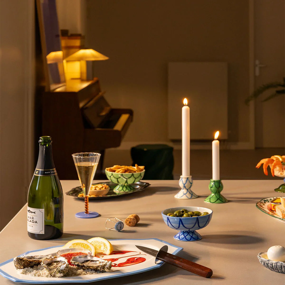 Flute Perle Amber Set Of 2 - &Klevering