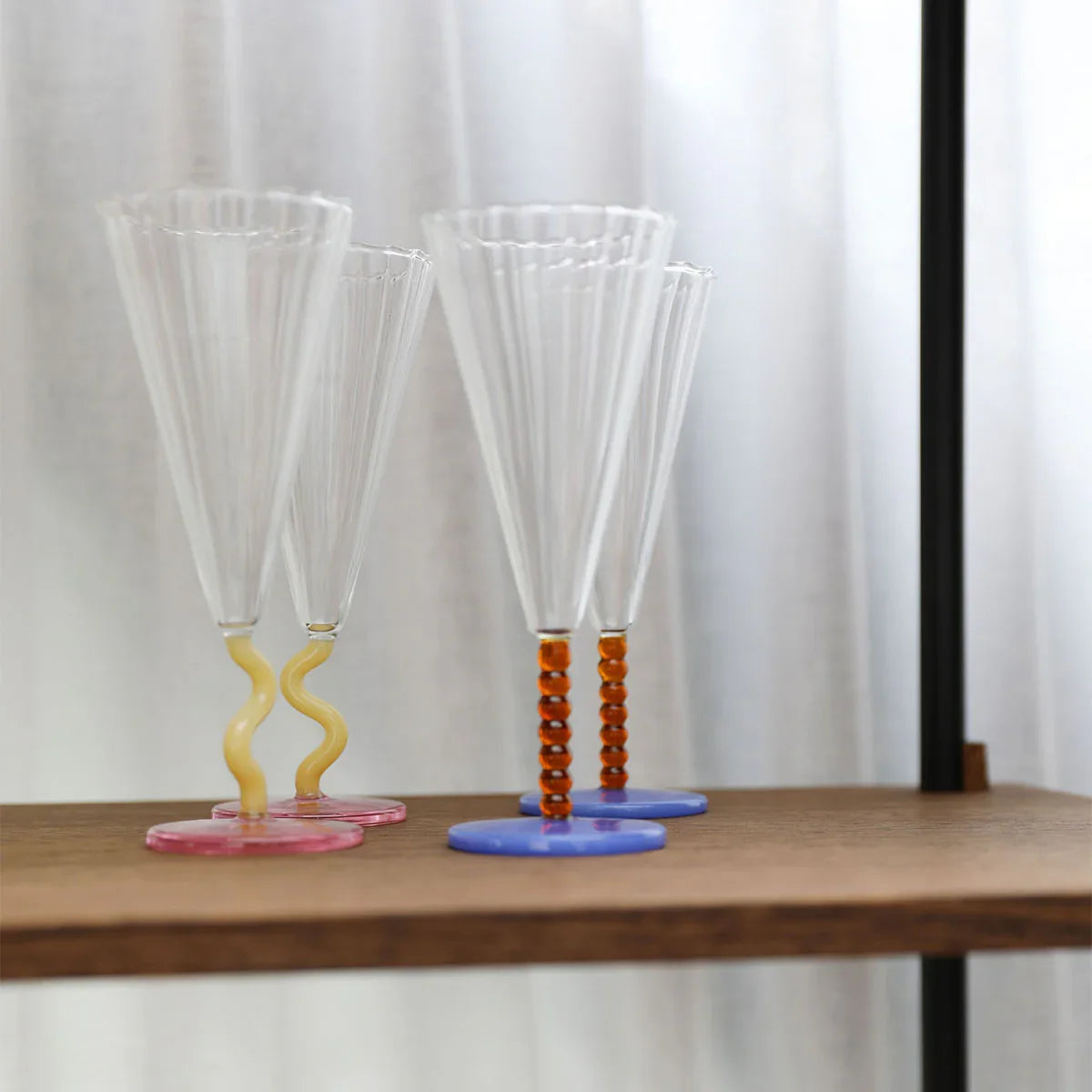 Flute Curve Caramel Set Of 2 - &Klevering