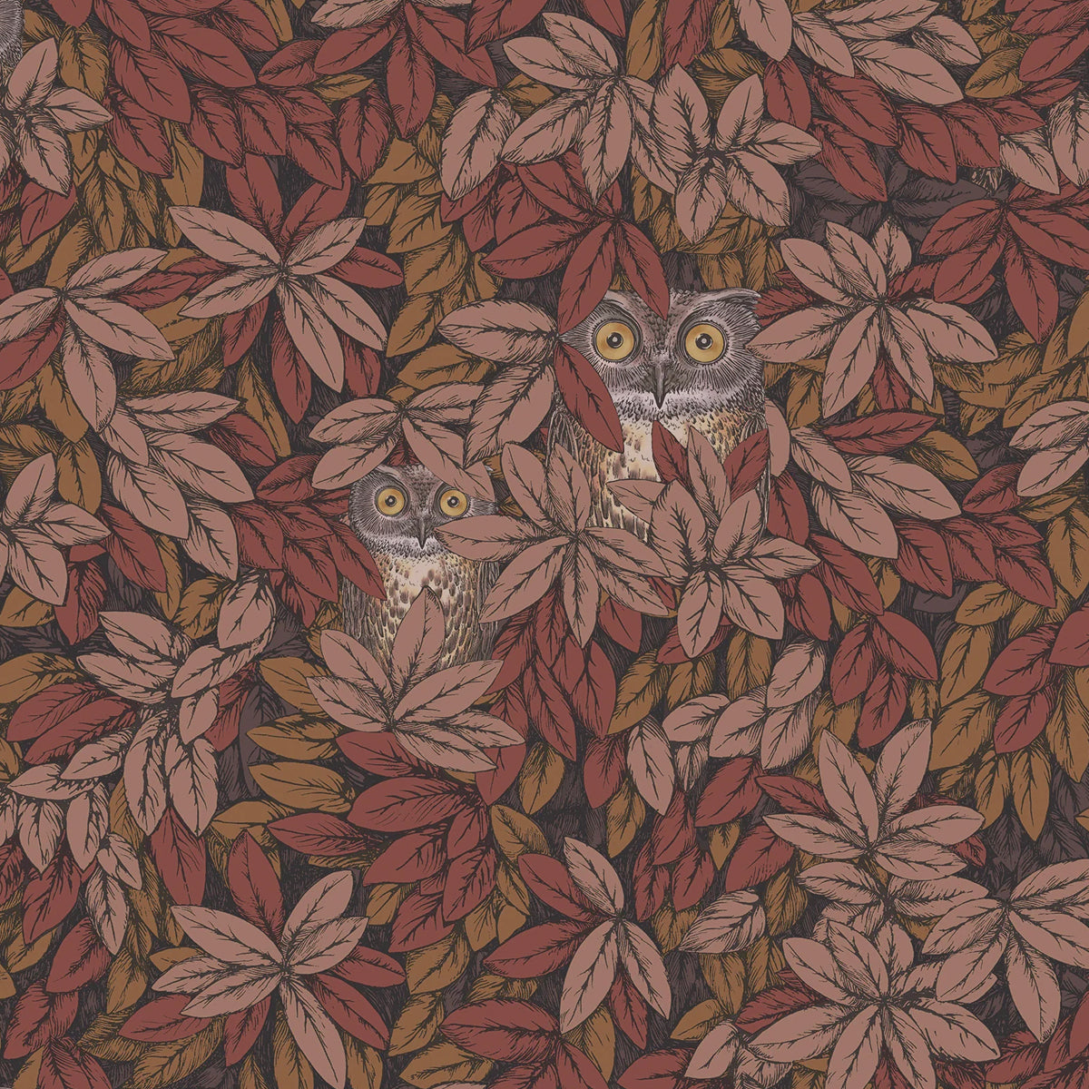 Cole &amp; Son &#39;Foglie e Civette - Autumnal Leaves&#39; Wallpaper