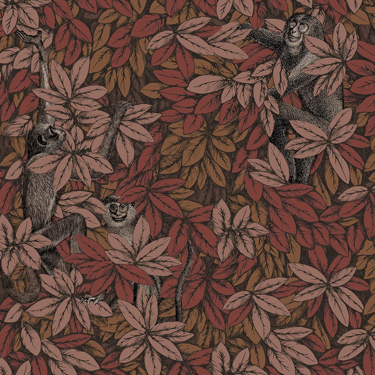 Cole &amp; Son &#39;Foglie e Scimmie - Autumnal Leaves&#39; Wallpaper