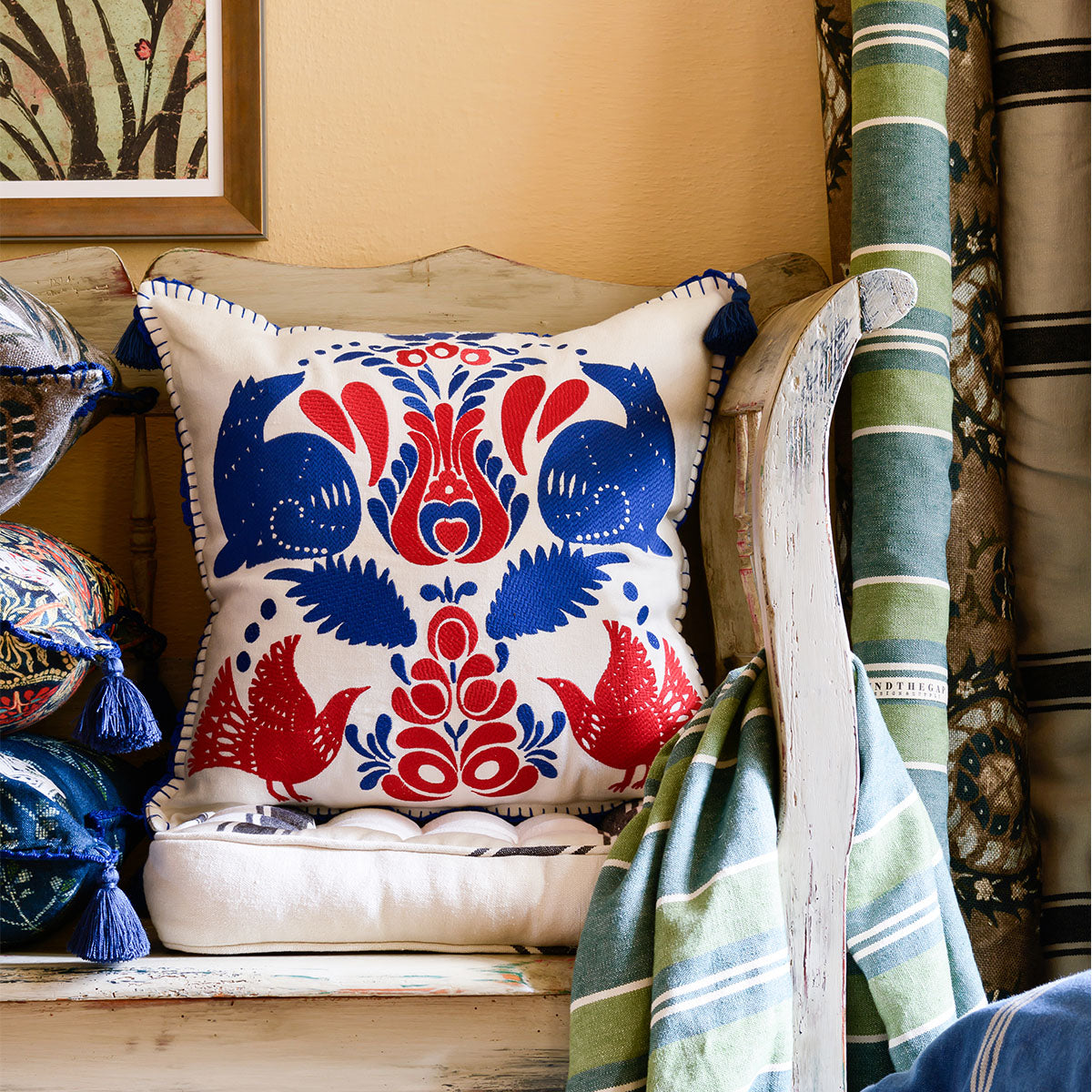 Folk Embroidery Cushion - Mind The Gap