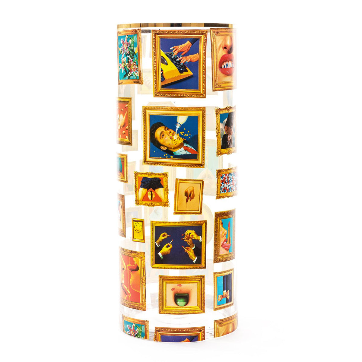 Seletti X Toiletpaper &#39;Frames&#39; Cylindrical Glass Vase