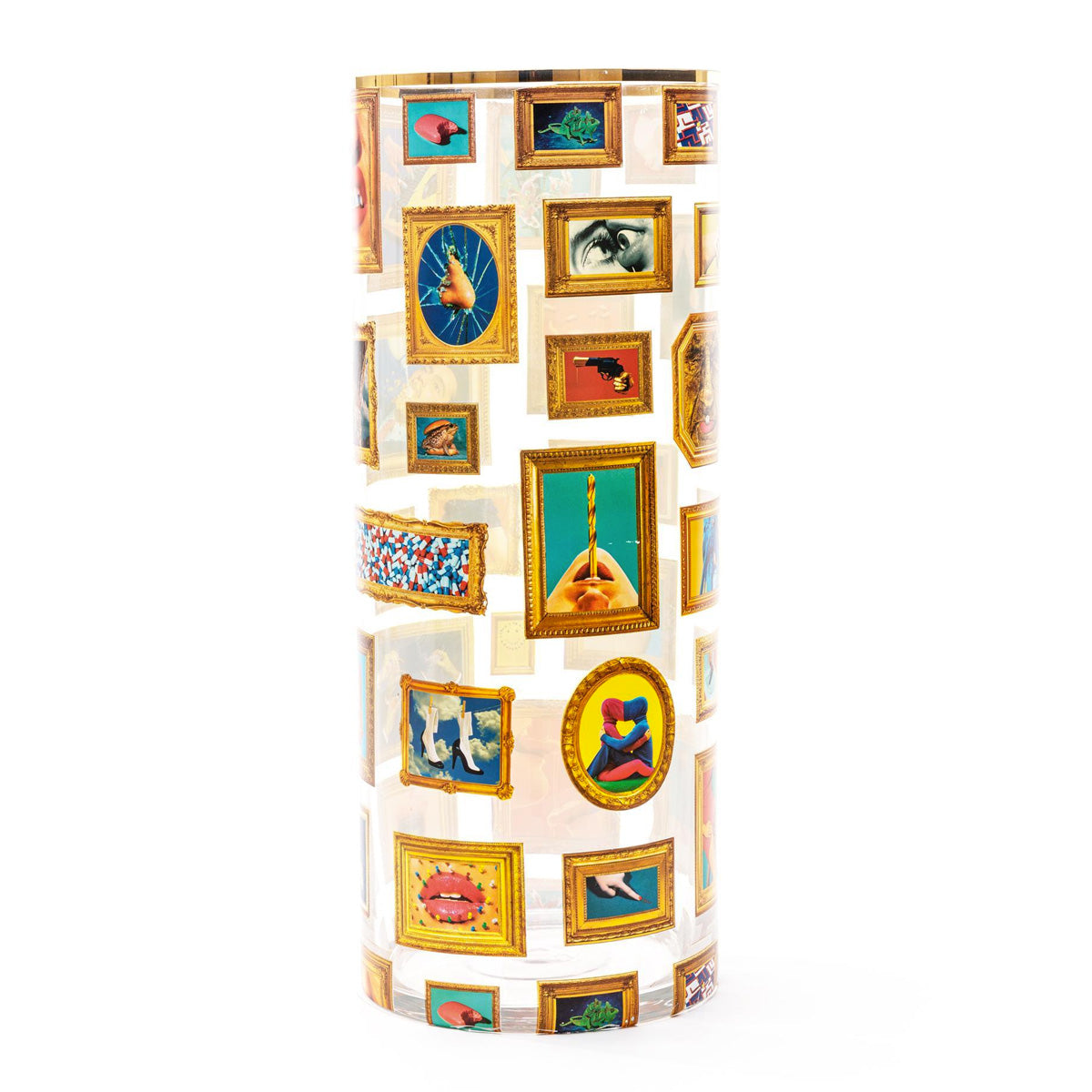 Seletti X Toiletpaper &#39;Frames&#39; Cylindrical Glass Vase