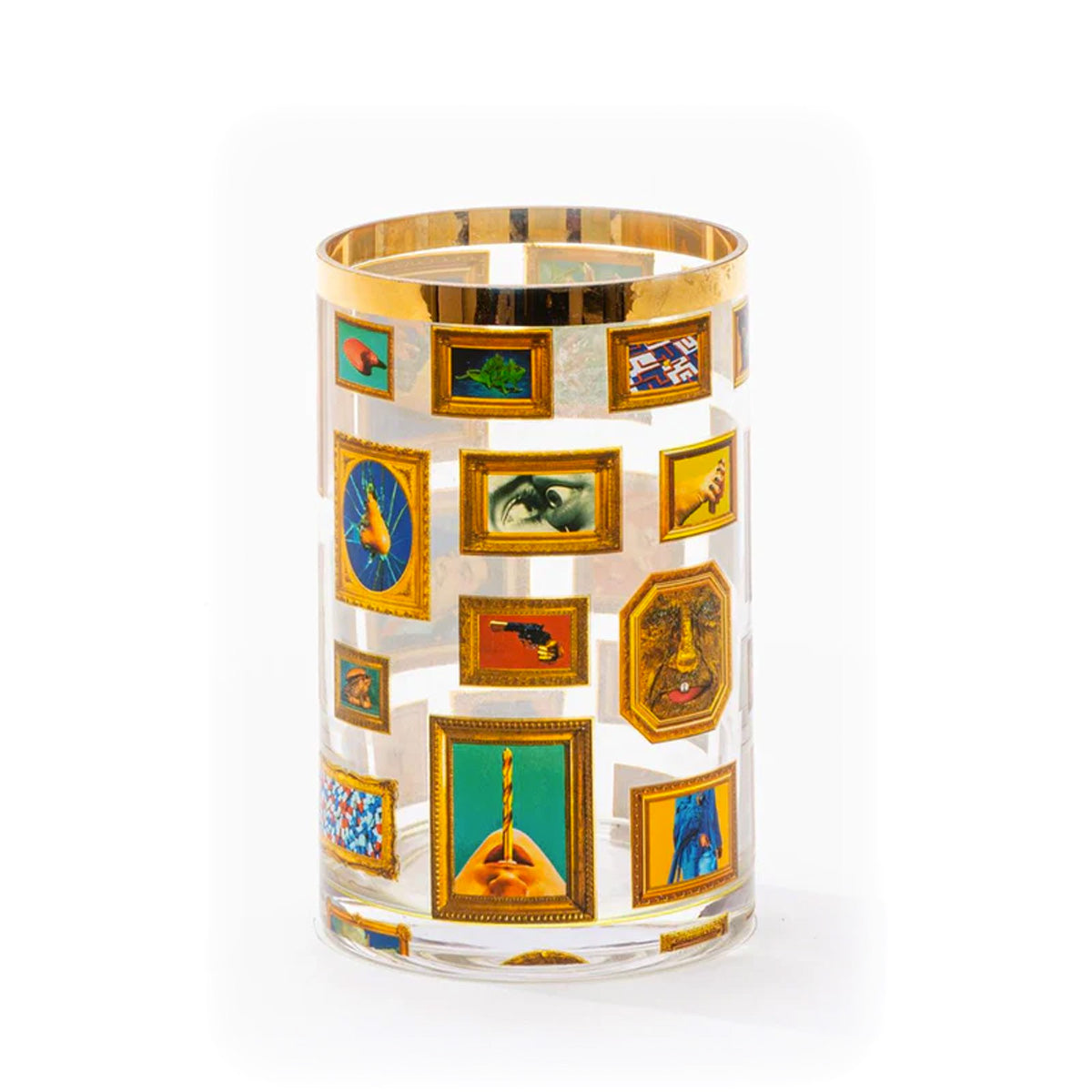 Seletti X Toiletpaper &#39;Frames&#39; Cylindrical Glass Vase Small