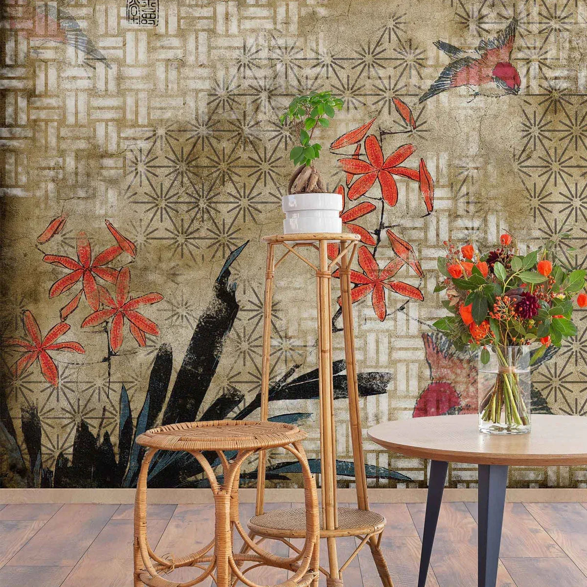 Geisha Graffiti Mural Wallpaper - Coordonne