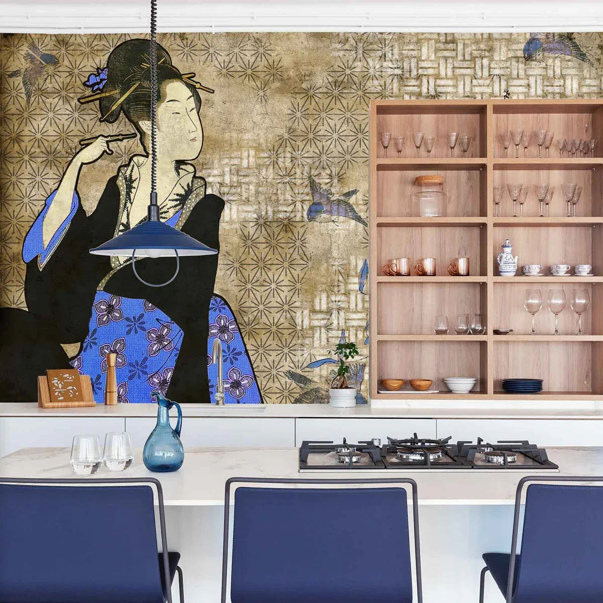 Geisha Graffiti Mural Wallpaper - Coordonne