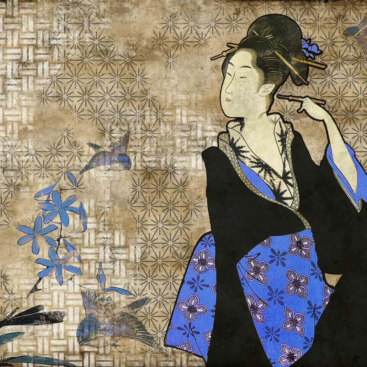 Geisha Graffiti Mural Wallpaper - Coordonne