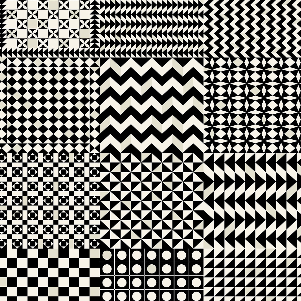 Cole &amp; Son &#39;Geometrico - Black &amp; White&#39; Wallpaper