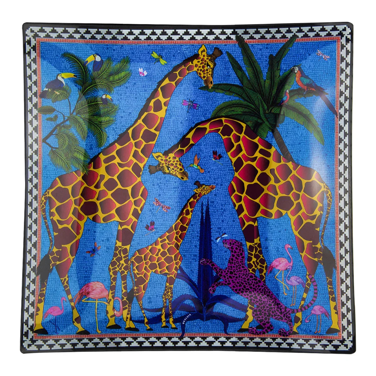 Glass Plate Giraffe 25cm x 25cm - Ortigia