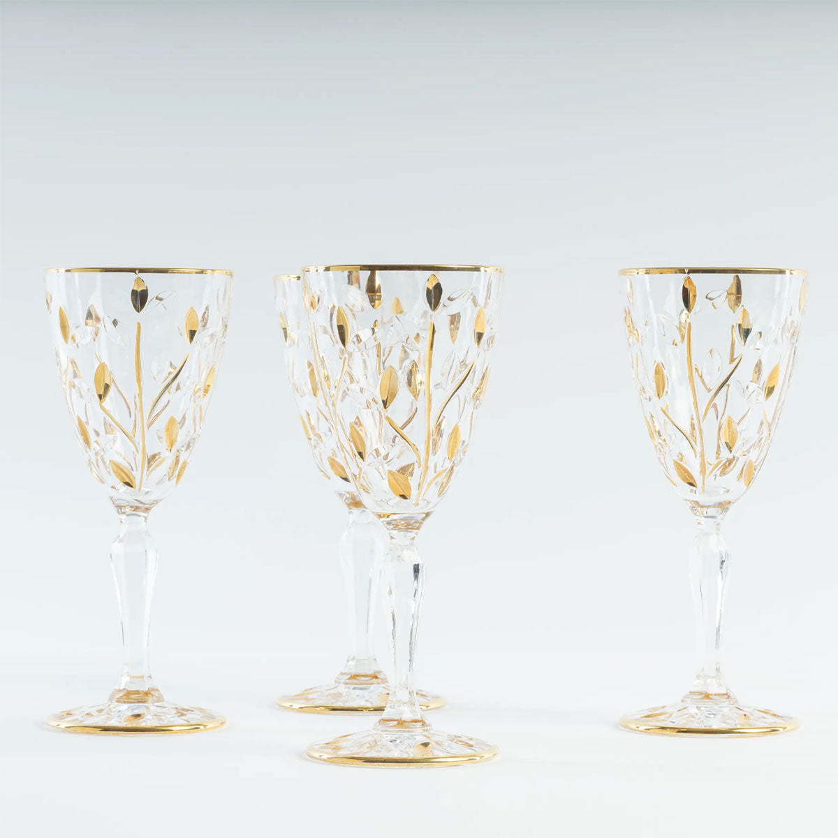 Gold Crystal Wine Goblets Set of Four - Les Ottomans