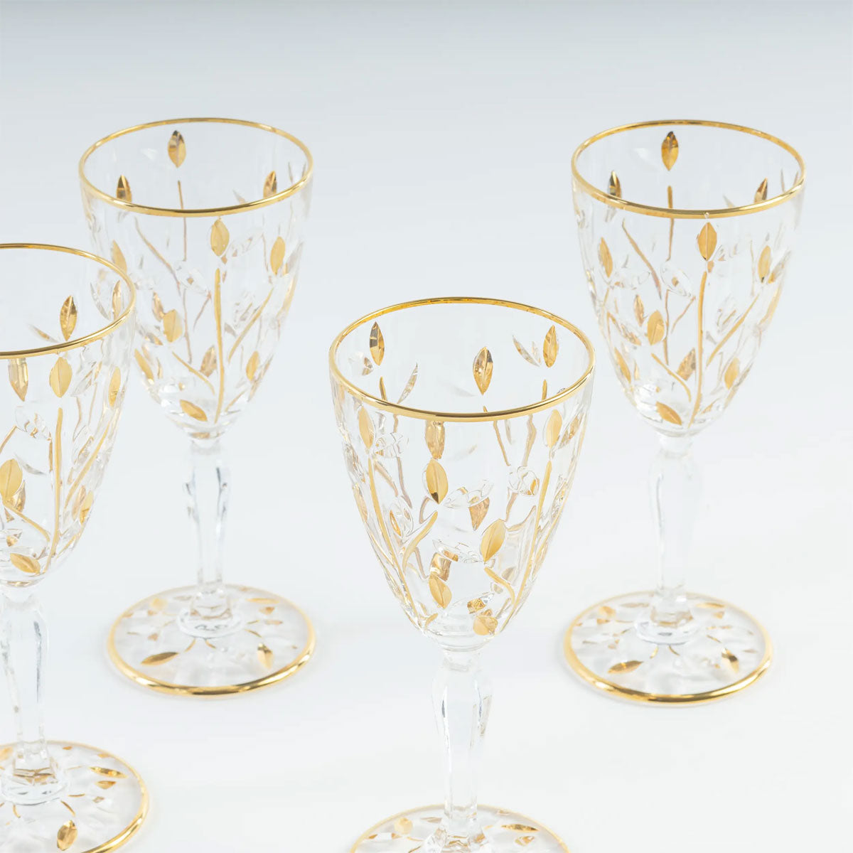Gold Crystal Wine Goblets Set of Four - Les Ottomans