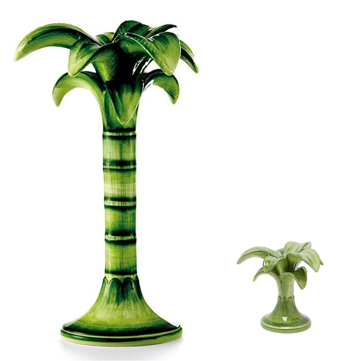 Palm Tree Green Candlestick Holder - Les-Ottomans