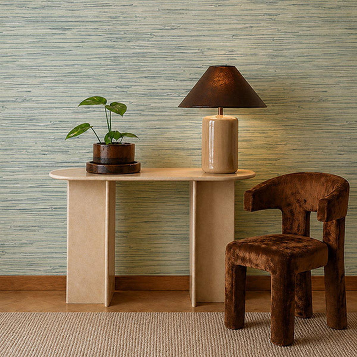 Harlequin Seri II wallpaper – Limpet/Evergreen, room setting