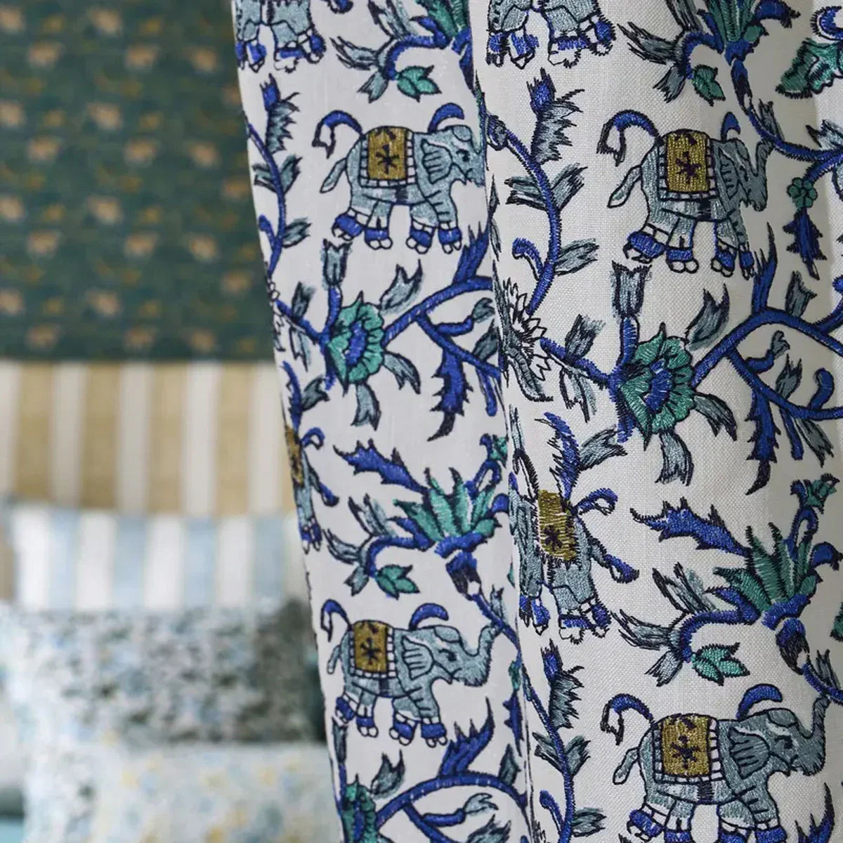 Hathi Embroidery Fabric - Clarke & Clarke