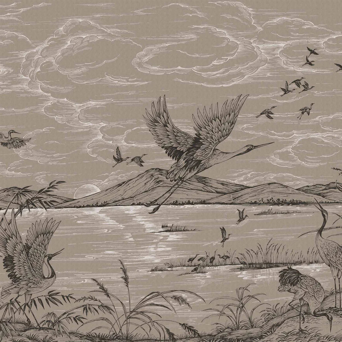 Heron's Poetry Mural Wallpaper - Coordonne