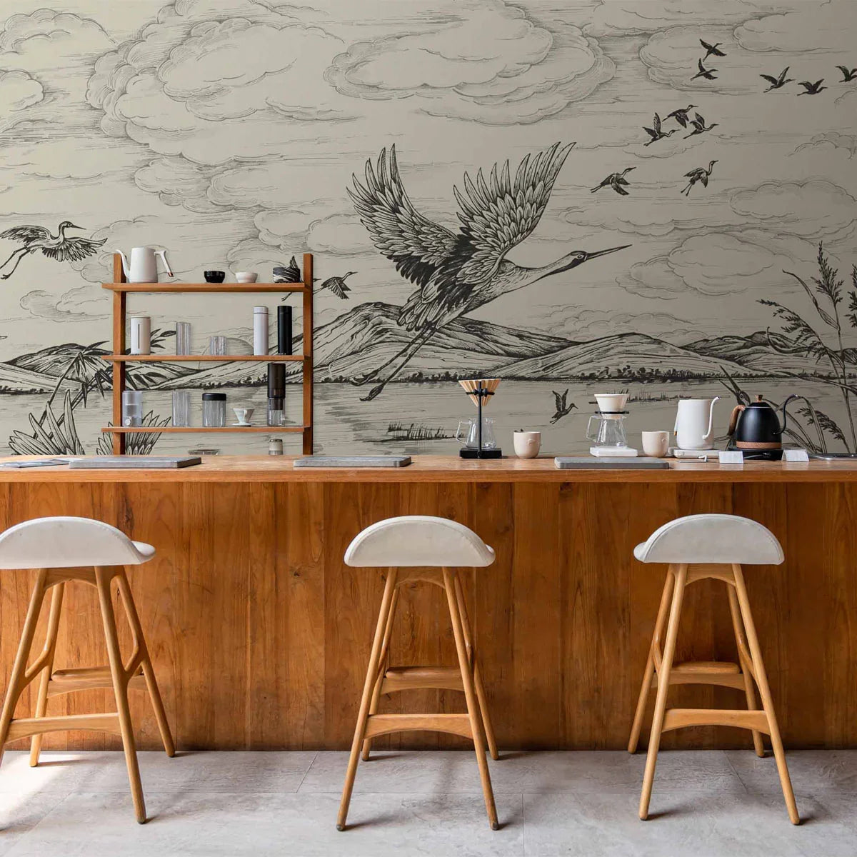 Heron's Poetry Mural Wallpaper - Coordonne