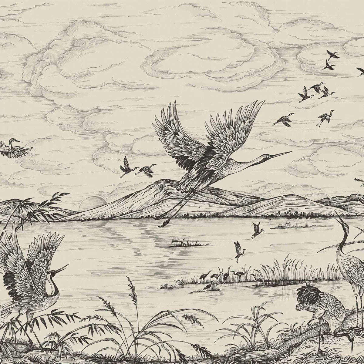 Heron's Poetry Mural Wallpaper - Coordonne