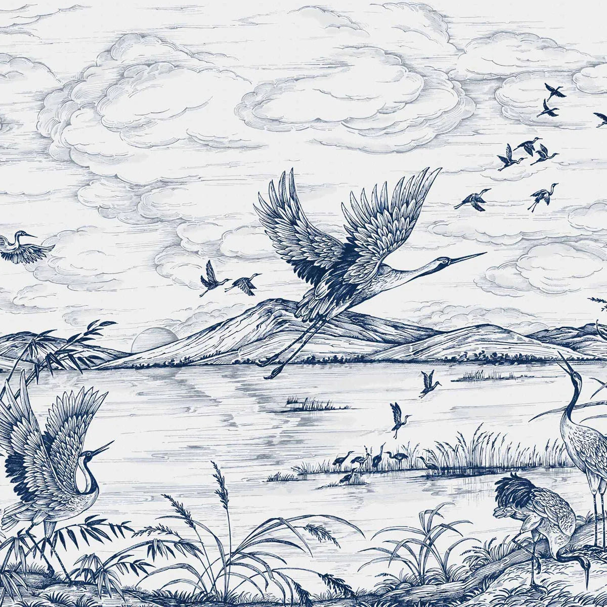 Heron's Poetry Mural Wallpaper - Coordonne
