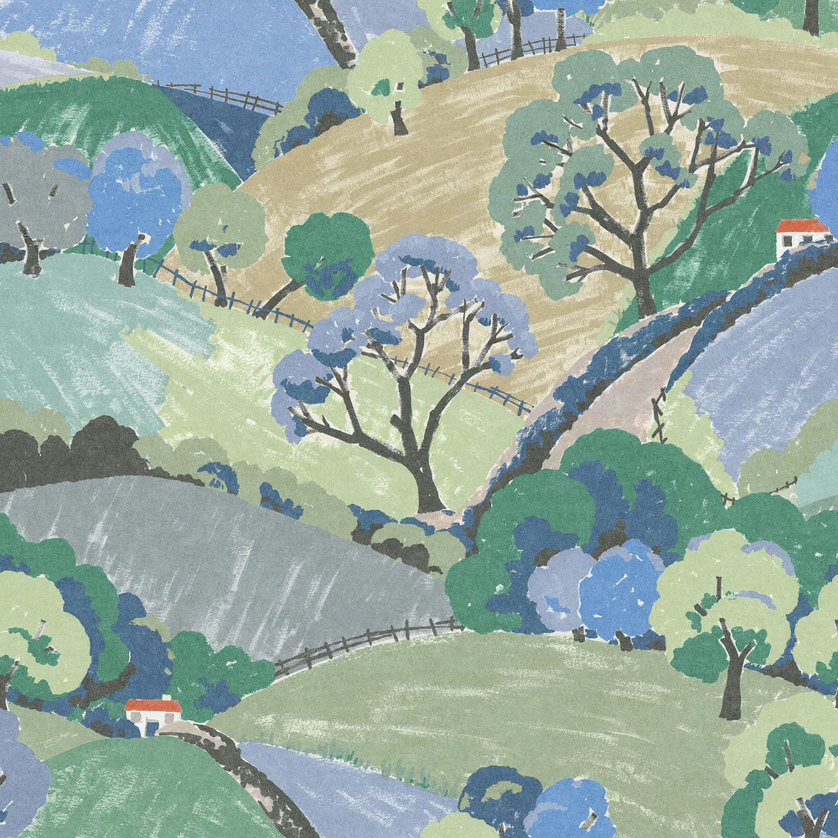 Hills and Trees Mural Wallpaper - Borastapeter