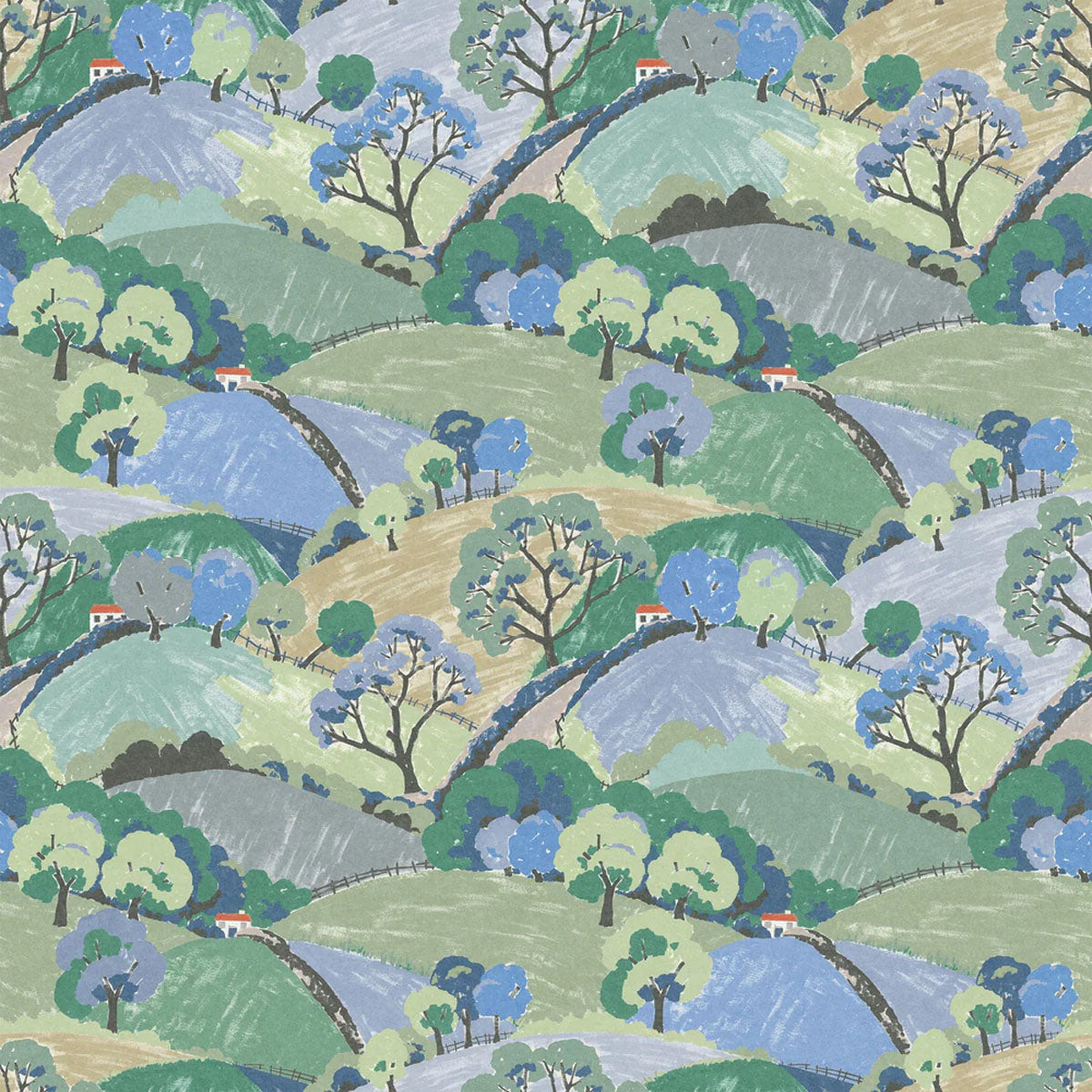 Hills and Trees Mural Wallpaper - Borastapeter