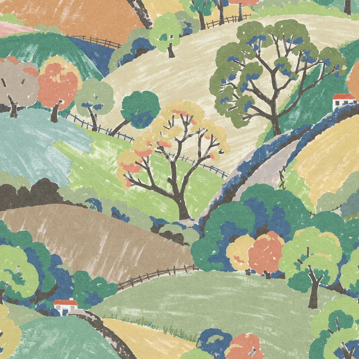 Hills and Trees Mural Wallpaper - Borastapeter
