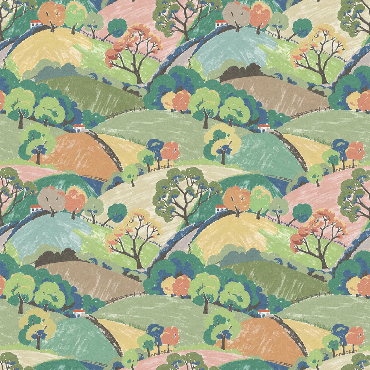 Hills and Trees Mural Wallpaper - Borastapeter