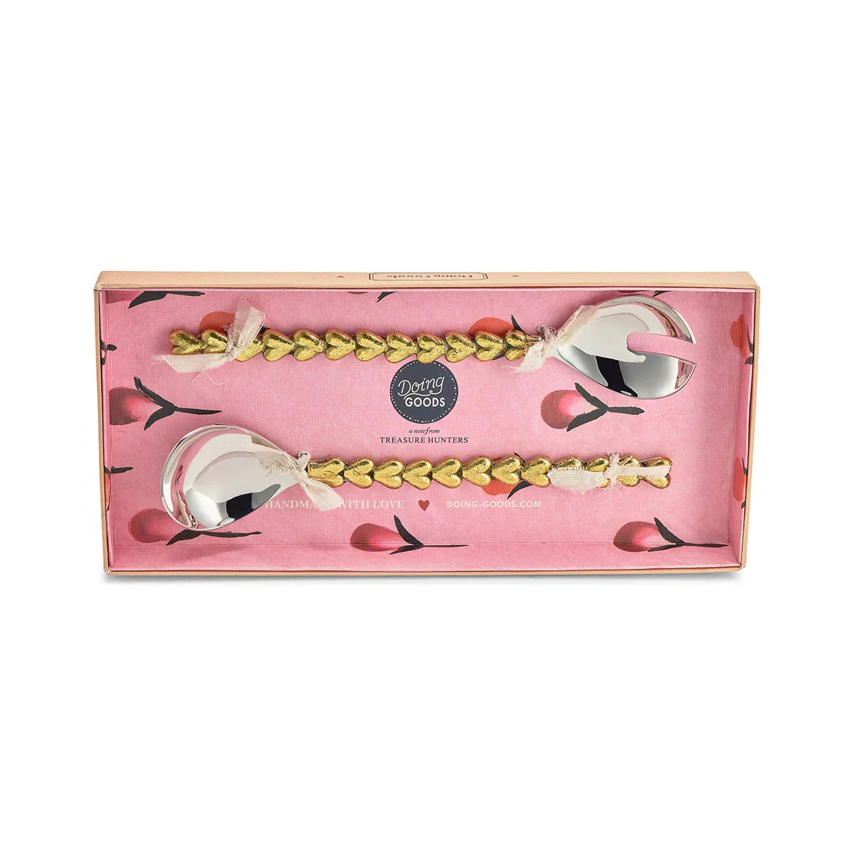 Holly Heart Salad Server Set In Giftbox - Doing Goods