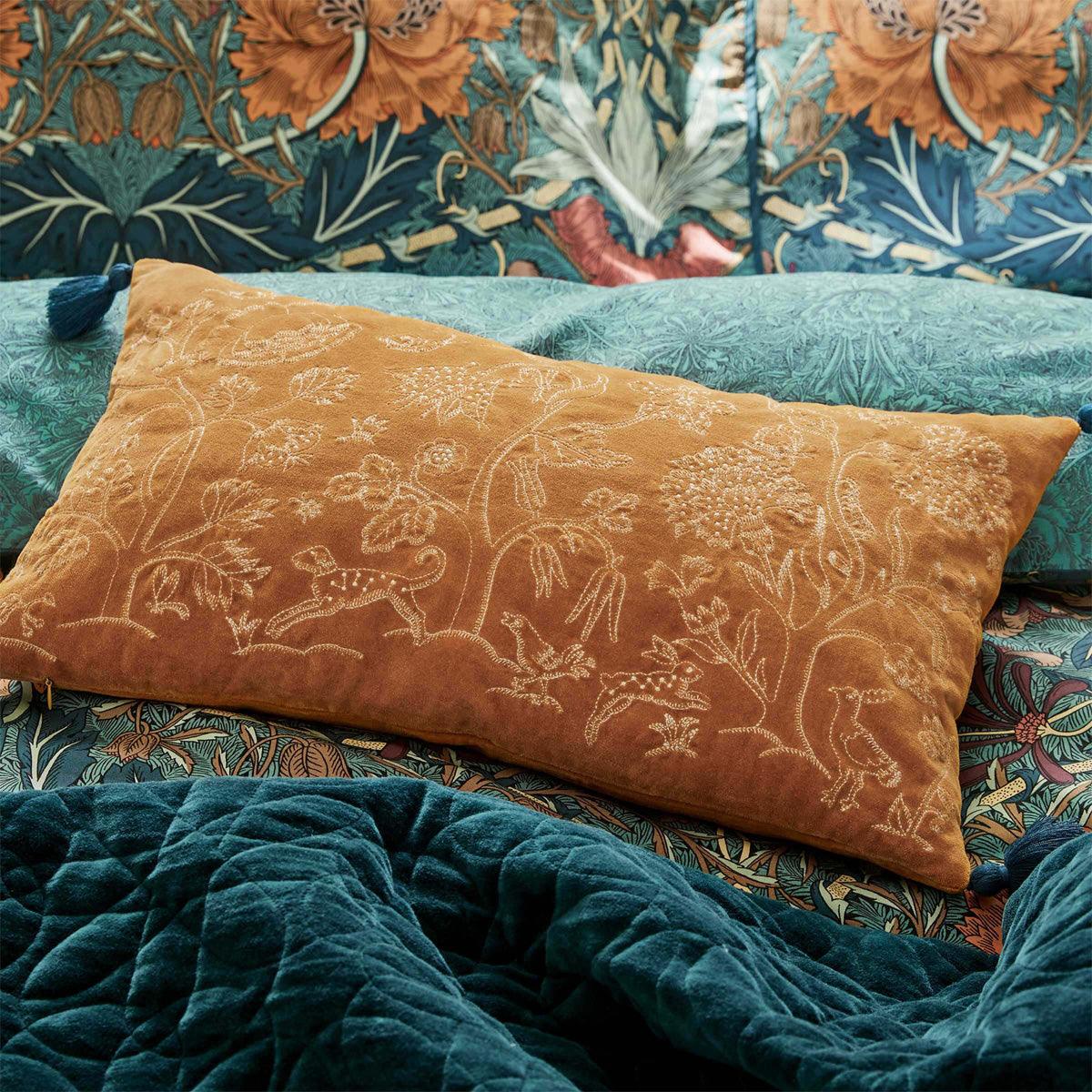 Morris &amp; Co Honeysuckle &amp; Tulip Saffron Cushion