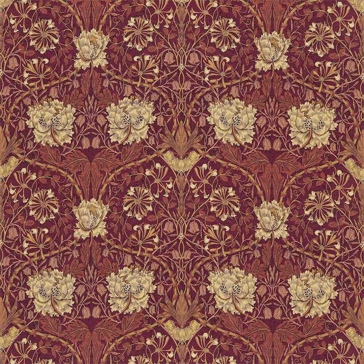 Morris &amp; Co &#39;Honeysuckle &amp; Tulip - Brick/Russet&#39; Fabric