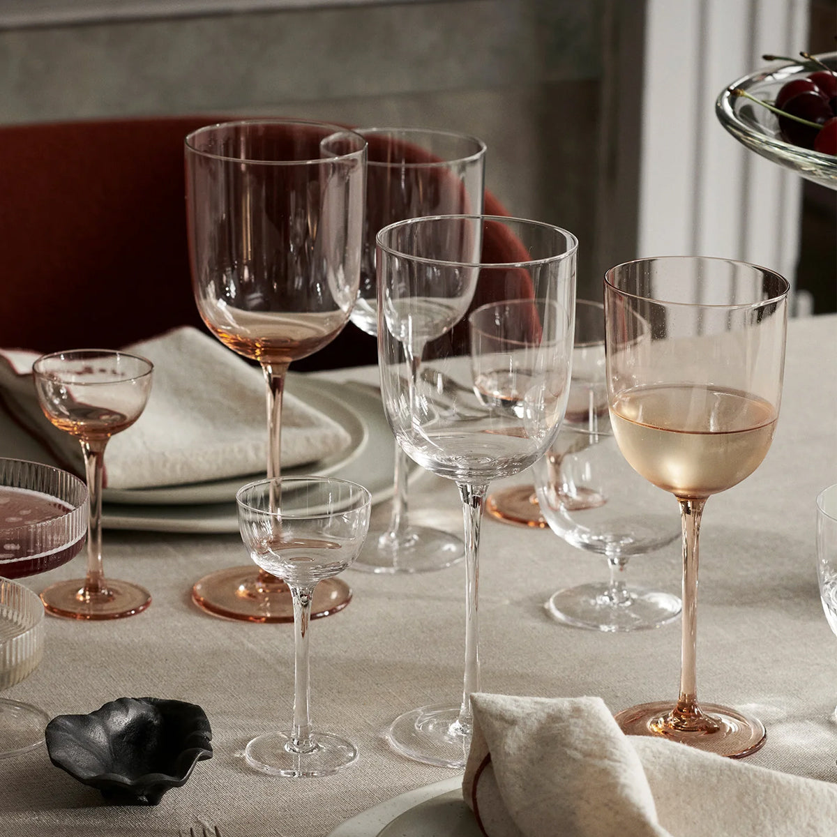 Host White Wine Glasses Set of 2 Blush - ferm LIVING