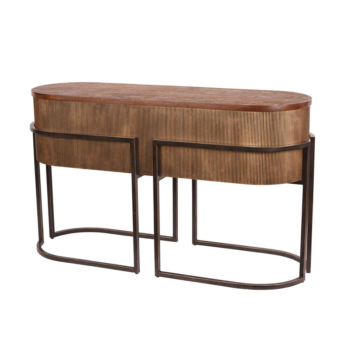 Hunter Corrugated Gold Console - Courthouse Furniture
